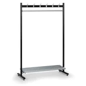 Inne meble biurowe - B2B Partner Metalowy wieszak szeregowy z półką - na stopkach 101703 - miniaturka - grafika 1