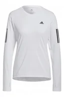 Bluzki damskie - Koszulka damska Adidas Own The Run sportowa biała z długim rękawem -XS - miniaturka - grafika 1