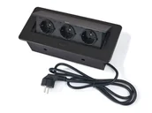 Listwy zasilające - Power port biurkowy wpuszczany w blat z 3x gniazdo zasilające 230V Multibox 1 -Czarny - miniaturka - grafika 1