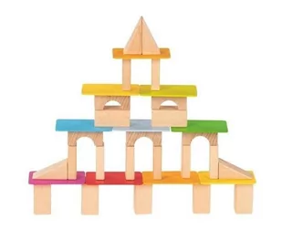 GOKI Klocki drewniane z drewnianymi kartami - Układanki dla dzieci - miniaturka - grafika 1