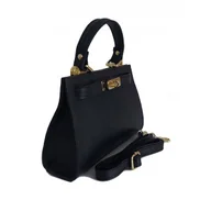 Torebki damskie - Włoska torebka listonoszka , kuferek Vera Pelle złote okucia skóra BERK221N - miniaturka - grafika 1