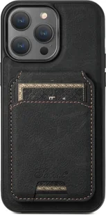 Etui na telefon iPhone 12 Pro Max Suteni H17 Litchi Texture Leather MagSafe Detachable Wallet czarny - Etui i futerały do telefonów - miniaturka - grafika 1