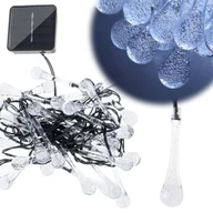 Lampy ogrodowe - Artemis Lampki Solarne Ogrodowe Sople Girlanda Zewnętrzna 6,5M 30 Led Zimny Biały - miniaturka - grafika 1