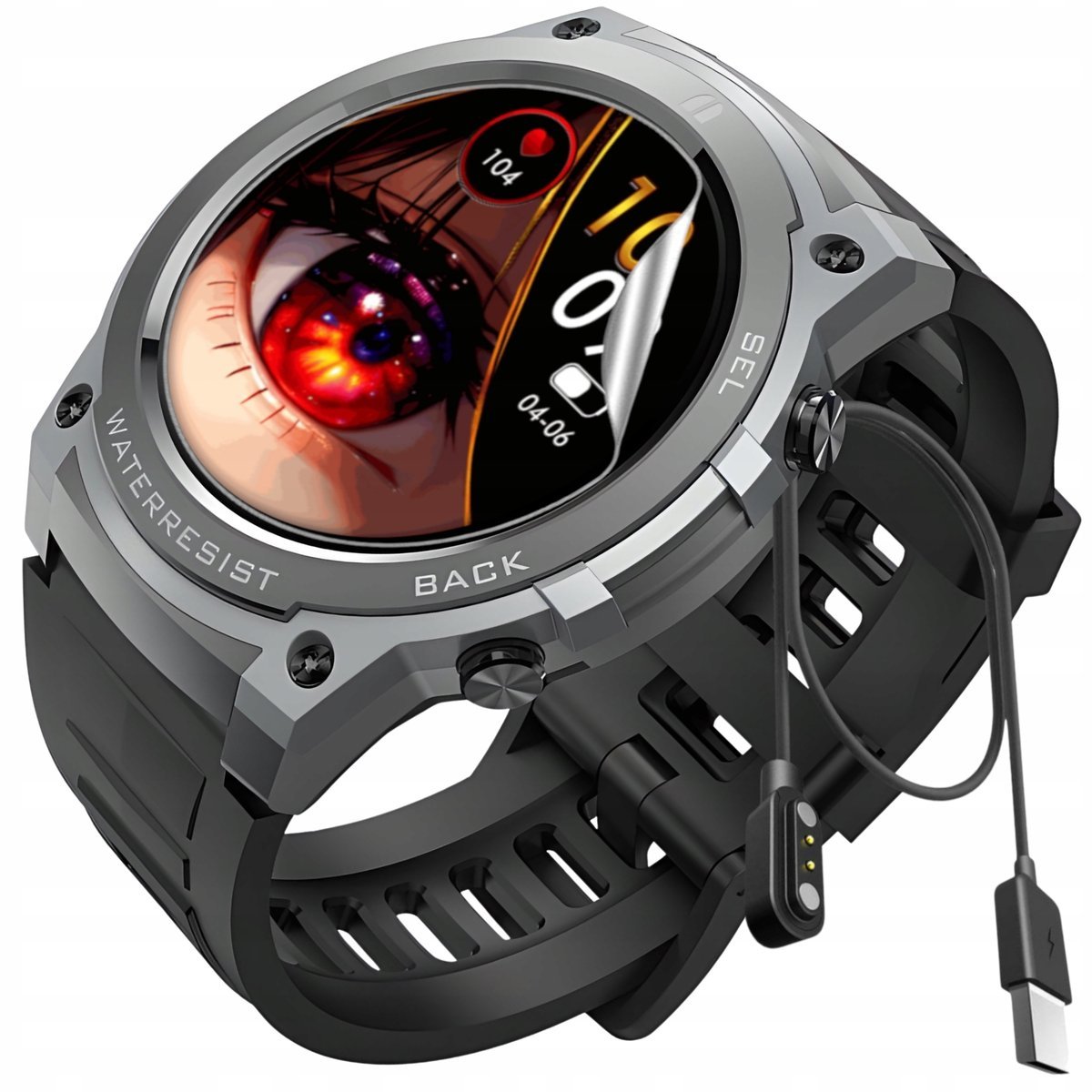 SMARTWATCH ZEGAREK MĘSKI MENU POLSKIE ROZMOWY SPORT POWIADOMIENIA AMOLED