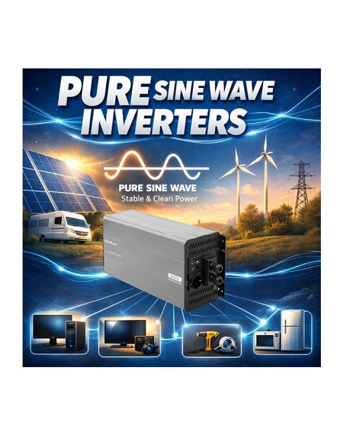 qoltec Przetwornica napięcia Pure Sine Wave 12V na 230V 4000/8000W