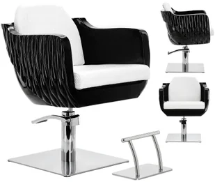 Fotel fryzjerski hydrauliczny obrotowy do salonu fryzjerskiego podnóżek chromowany krzesło fryzjerskie - Fotele fryzjerskie - miniaturka - grafika 1