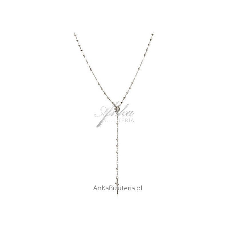 ankabizuteria.pl Naszyjnik srebrny różaniec - 60cm oraz 55 cm