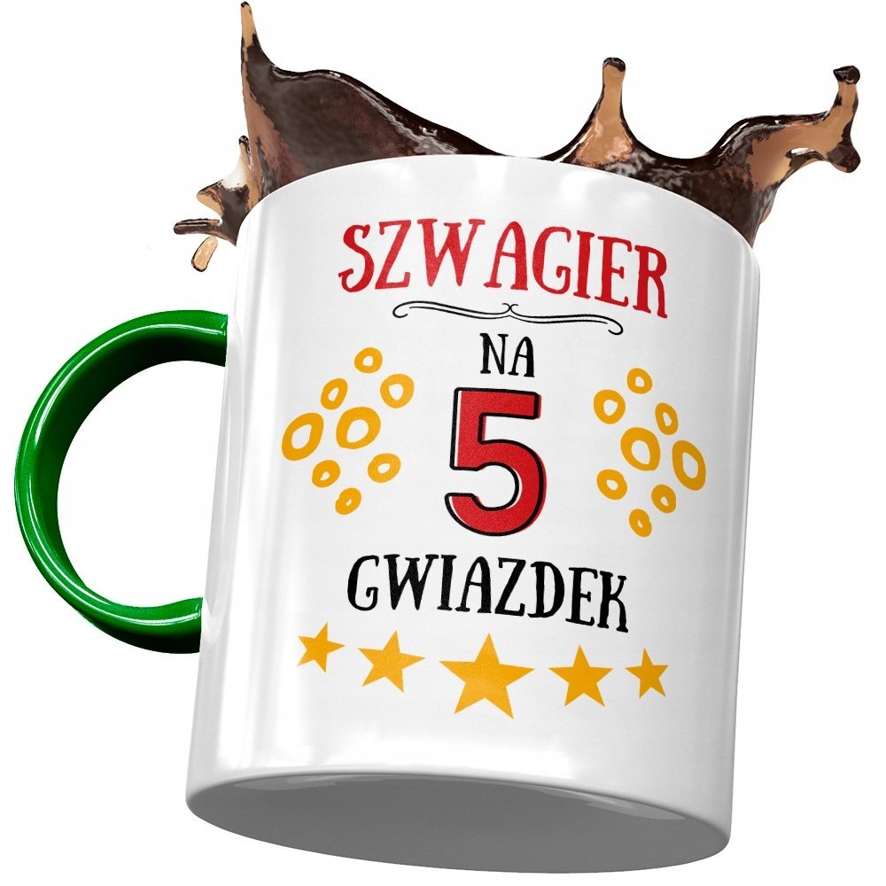 Kubek Zielony Dla Szwagra na Urodziny na Prezent z Nadrukiem ze Zdjęciem + Opakowanie na prezent (wzór 01)