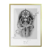 Ramki na zdjęcia - Efektowna ramka ścienna do salonu TULUP złota, idealna na plakaty – 60x80 cm – prostokątna - miniaturka - grafika 1