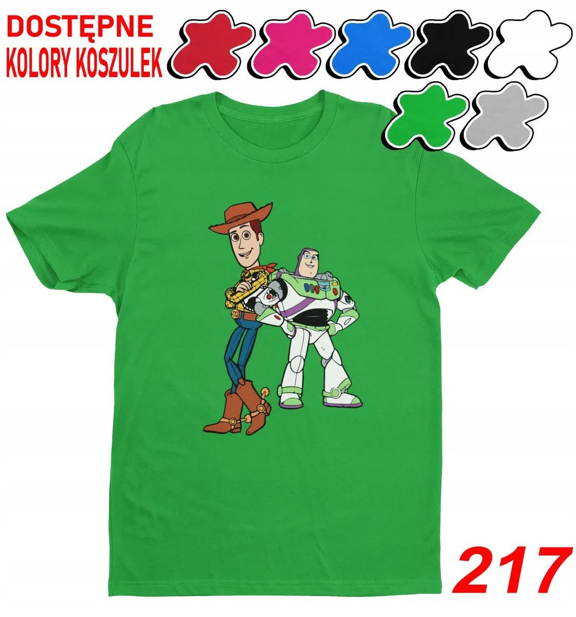 Dziecięca Koszulka T-Shirt Z Nadruki.Duży Wybór Toy Story Postacie-L146-152