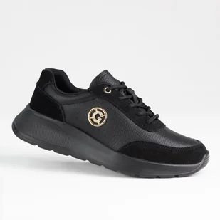 Skórzane półbuty damskie GOODIN GD-XF-191 zamsz logo lekki klasyk czarne 37 - Półbuty damskie Skórzane półbuty damskie GOODIN GD-XF-191 zamsz logo lekki klasyk czarne 37 - Półbuty damskie - miniaturka - grafika 1