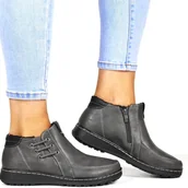 Botki damskie - Damskie Botki Za Kostkę Vinceza 87727 Szare - VINCEZA - miniaturka - grafika 1