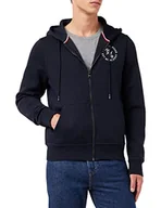 Bluzy męskie - Tommy Hilfiger Męska bluza z kapturem z kapturem z okrągłym zamkiem błyskawicznym, Pustynne niebo, S - miniaturka - grafika 1