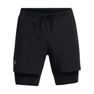 Spodenki męskie - Męskie Spodenki UNDER ARMOUR UA LAUNCH 5'' 2-IN-1 SHORTS 1382640-001 – Czarny - miniaturka - grafika 1