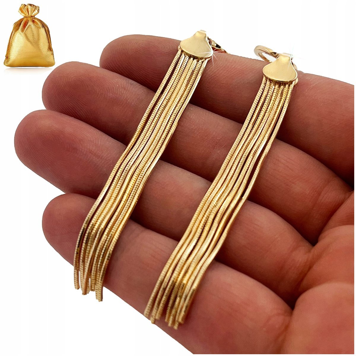 PIĘKNE POZŁACANE KOLCZYKI DAMSKIE ZE STALI CHIRURGICZNEJ CHWOSTY / MODNE