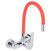 Baterie kuchenne - FALA BATERIA ZLEWOZMYWAKOWA ŚCIENNA Z ELASTYCZNĄ WYLEWKĄ FLEXIBLE RED 75672 - miniaturka - grafika 1