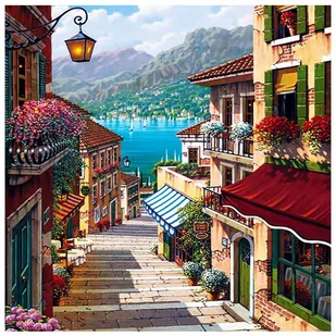 Haft Diamentowy, Obraz 5D, Diamond Painting 30x30cm (wzór: DP052) + zestaw akcesoriów - Malowanie po numerach - miniaturka - grafika 1