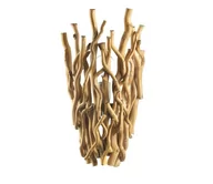 Lampy ścienne - Kinkiet Agar z kloszem z drewna - miniaturka - grafika 1