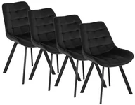 Krzesła - 4x RICK Krzesło Welur Czarny - miniaturka - grafika 1