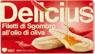 Konserwy i dania rybne - Pikantne filety z makreli w oliwie Filetti di sgombro piccante 125g - Delic - miniaturka - grafika 1