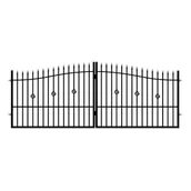 Bramy garażowe - Brama ogrodzeniowa dwuskrzydłowa Marysia czarna, 130-150x400 cm - miniaturka - grafika 1