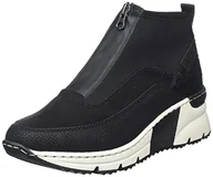 Sneakersy damskie - Rieker Damskie sneakersy Mid N6352, Black N6352 00, 42 EU - miniaturka - grafika 1