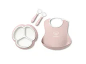 Zestawy naczyń dla dzieci - BABYBJORN - Zestaw do karmienia Mealtime - Powder Pink one size - miniaturka - grafika 1
