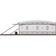 Ogrodzenia - Polbram Brama przesuwna Verona 4x1,6 m lewa brązowa automat - miniaturka - grafika 1