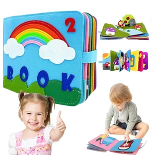KSIĄŻKA SENSORYCZNA MONTESSORI 3D DLA DZIECI EDUKACYJNA FILCOWA - Zabawki sensoryczne - miniaturka - grafika 1