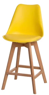 DKWADRAT Stołek barowy Norden wood low PP żółty 113815 - Taborety i hokery - miniaturka - grafika 1