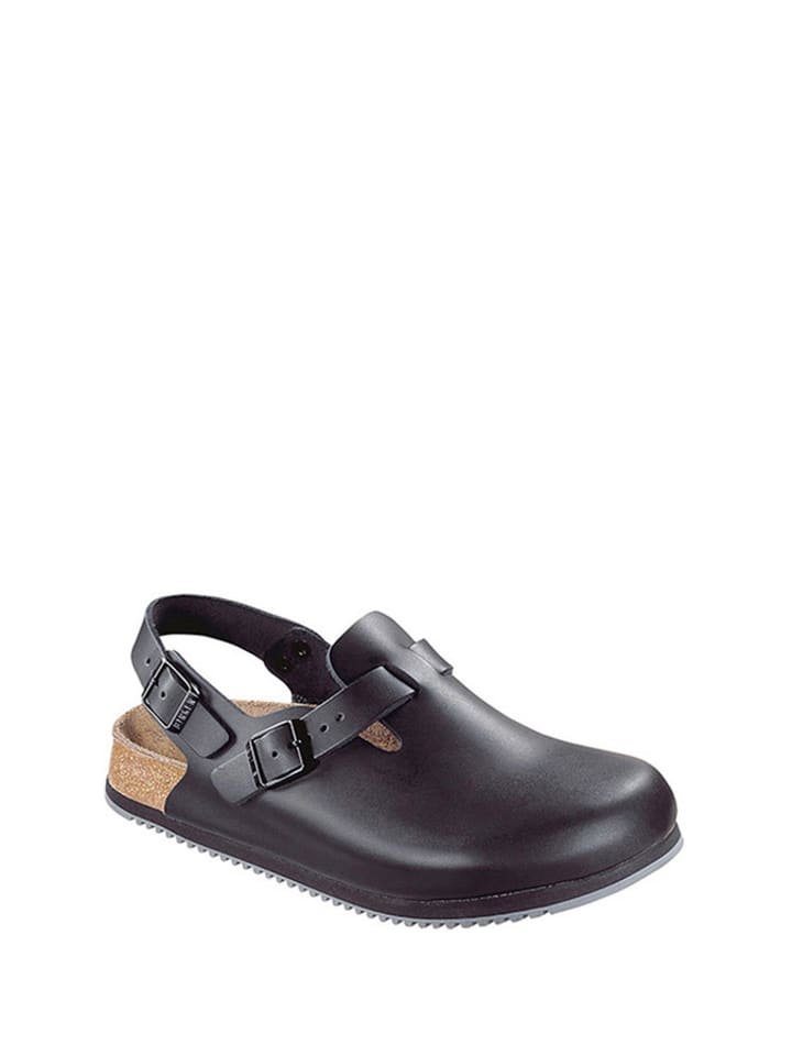 Birkenstock Skórzane chodaki w kolorze czarnym