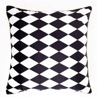 Poduszki dekoracyjne - Poduszka Chic Obsession no.1 biało-czarna+złota obszywka 45 x 45 cm - miniaturka - grafika 1