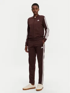 adidas Dres Essentials 3-Stripes JD2683 Brązowy Regular Fit - Dresy damskie - miniaturka - grafika 1