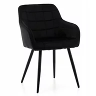 Krzesła - krzesło ORTE tapicerowane welurowe czarne - miniaturka - grafika 1