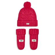 Czapki dla dzieci - Zestaw Czapka i Rękawiczki Ugg K Infant Knit Set 22726 Różowy - miniaturka - grafika 1