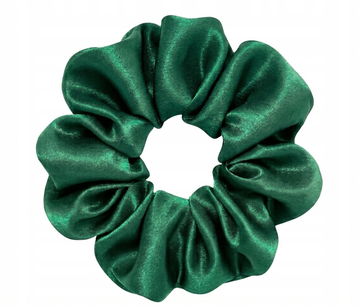 Jedwabna gumka do włosów scrunchie mulberry 6A zielona M średnia premium
