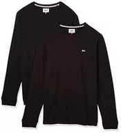 Koszulki męskie - Tommy Hilfiger Męska koszulka TJM 2-pak Ls L/S dzianinowe topy, czarny/czarny, M, Czarny/Czarny, M - miniaturka - grafika 1