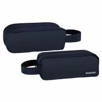 Starpak Piórnik saszetka 2 zamki Navy blue - Piórniki - miniaturka - grafika 1