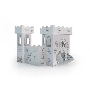 Zamek z kartonu tektury kolorowanka 3D XS Tekturaki - Kolorowanki, wyklejanki - miniaturka - grafika 1