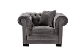 Dekoria Fotel Chesterfield Classic Velvet Dark Grey 118x96x77cm 118x96x77cm 006-497 - Fotele - miniaturka - grafika 1