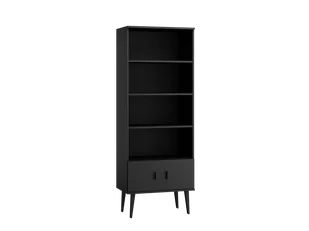 Regał drewniany Venuci drzwiczki 79 cm czarny - Regały - miniaturka - grafika 1