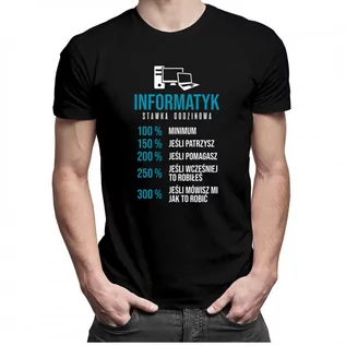 Koszulki męskie - Informatyk stawka godzinowa - męska koszulka z nadrukiem 7481 - grafika 1