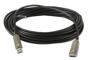 TECHLY USB3.0 AOC Glasfaser-Hybridkabel 10m Schwarz Unterstuetzt max.Bandbreite bis zu 5 Gbit Durchmesser 4,6mm Stecker A auf Buchs - Kable komputerowe i do monitorów - miniaturka - grafika 1