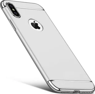 Etui na telefon komórkowy Etui ochronne na Apple iPhone XS Bumper 3 w 1 Etui Chrome Srebrny - Etui i futerały do telefonów - miniaturka - grafika 1