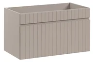 Szafki łazienkowe - Szafka umywalkowa beżowa z lamelami 80 cm F2-H94 - miniaturka - grafika 1