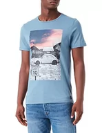 Koszulki męskie - BLEND T-shirt męski, 184217/Bluestone, M - miniaturka - grafika 1