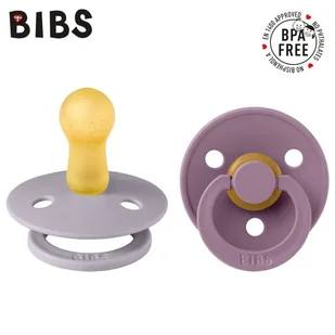 Bibs Colour 2-Pack Fossil Grey & Mauve M Smoczek Uspokajający Kauczuk Hevea - Smoczki uspokajające - miniaturka - grafika 1