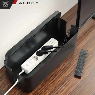 Organizer kabli biurkowy podłogowy pojemnik pudełko na kable listwy Alogy Box S 23cm Czarny - Pozostałe akcesoria do telefonów - miniaturka - grafika 3
