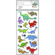 Zabawki kreatywne - Naklejki wypukłe miękkie dinozaury 15szt Nowa - miniaturka - grafika 1