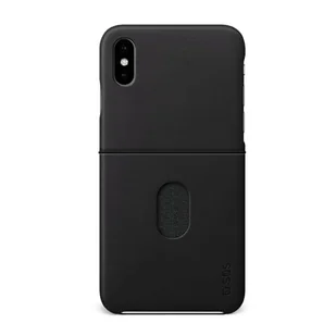 SBS Etui na telefon iPhone XS/X z prawdziwej skóry zintegrowane etui na karty kredytowe czarne - Etui na dokumenty i karty - miniaturka - grafika 1